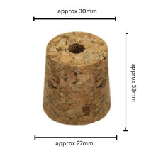 Load image into Gallery viewer, Cork Bungs Stoppers - Bored, pack of 10 - Almost Off Grid