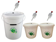 Load image into Gallery viewer, Almost Off Grid 25 litre bucket plus 2x 5 litre bucket and 3x airlocks - Almost Off Grid