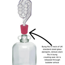 Load image into Gallery viewer, 5x Fermentation Bubbler Airlocks, 5 Bored Rubber Bungs and 5 Solid Bungs - Almost Off Grid