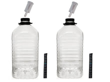Load image into Gallery viewer, 2 x 5 Litre /1 gallon PET Demijohns with Caps, Grommets, Handy Airlocks Thermometers - Almost Off Grid