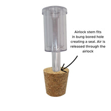 Load image into Gallery viewer, 5x Handy Airlocks, 5 Bored Cork Bungs, 5 Solid Cork Bungs - Almost Off Grid