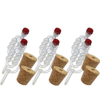 Load image into Gallery viewer, Almost Off Grid 6 x Fermentation Bubbler Airlocks & 6 x Bored Cork Bungs - Almost Off Grid