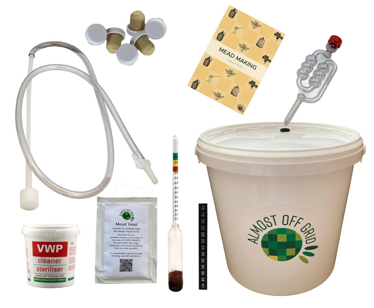 Almost Off Grid Deluxe Mead Starter Kit with Mead Journal