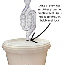 Load image into Gallery viewer, 5 Litre Homebrew Bucket with bubbler airlock and thermometer strip - Almost Off Grid