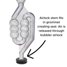 Load image into Gallery viewer, 5 x Bubbler Airlocks and Grommets for fermenting drinks and foods - Almost Off Grid