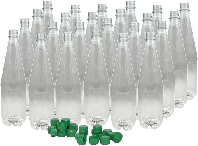 Young's Plastic 1 Litre PET Clear Bottles & Caps - 24 Pack - Almost Off Grid