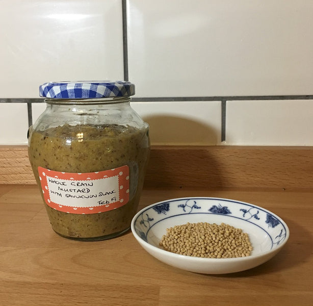 Homemade Whole Grain Mustard with Sauvignon Blanc
