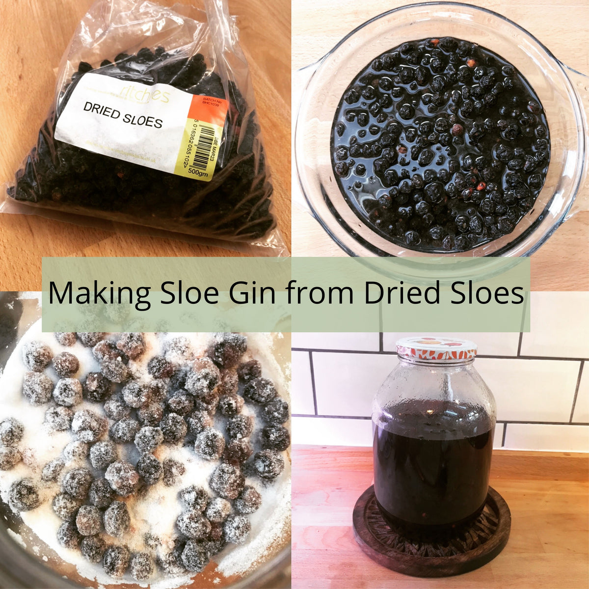 Making Sloe Gin with Dried Sloes Almost Off Grid