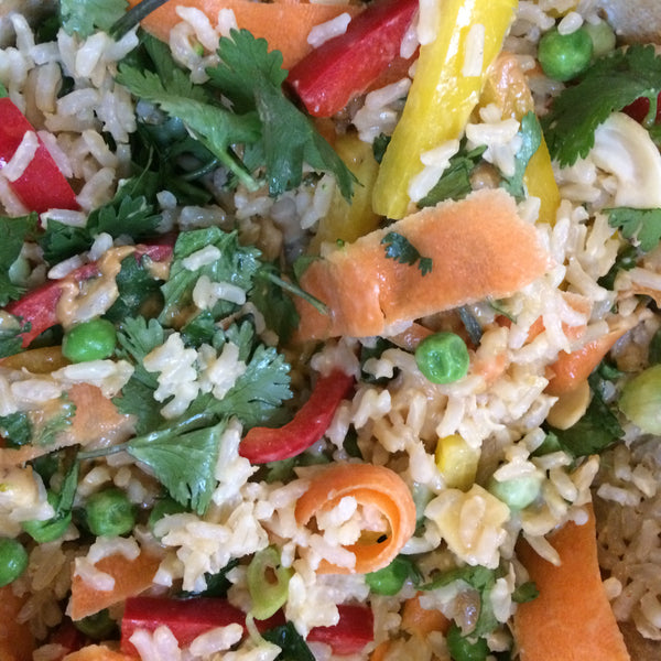 Thai Coconut Rice Salad with Cashew Nuts