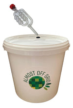 Load image into Gallery viewer, 5 Litre Fermentation Buckets, one with Lid, Grommet and Airlock, 1 solid lid - Almost Off Grid
