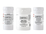 Winemaker's Set of 3 Yeast plus Nutrient (100g), Pectolase (30g) and Campden Tablets (100) - Almost Off Grid