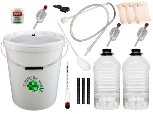 Almost Off Grid 25 Litre Deluxe Wine and Cider Making Starter Kit with 2 PET demijohns - Almost Off Grid