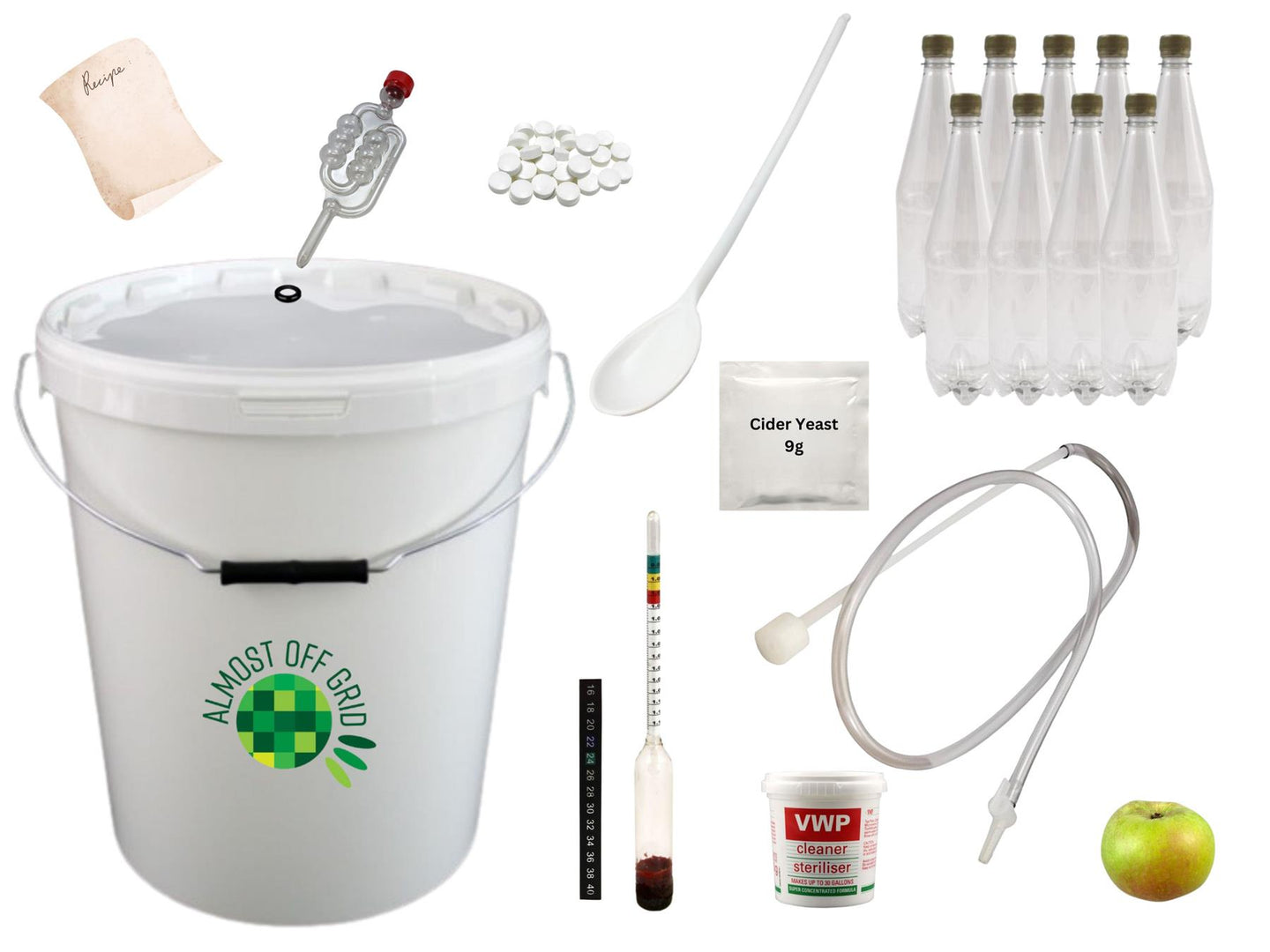 25 Litre Cider Kit with Beginner's Guide, Yeast & Bottles