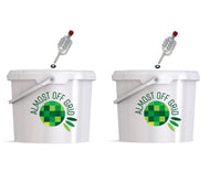 Almost Off Grid 2 x 10 Litre Fermentation Buckets with Bored Lids, Grommets and Airlocks - Almost Off Grid