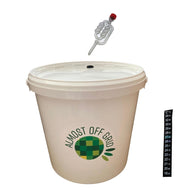 5 Litre Homebrew Bucket with bubbler airlock and thermometer strip - Almost Off Grid