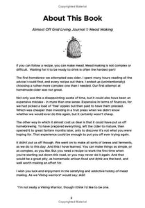 Almost Off Grid Mead Making Journal - Almost Off Grid