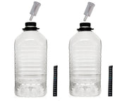 2 x 5 Litre /1 gallon PET Demijohns with Caps, Grommets, Handy Airlocks Thermometers - Almost Off Grid