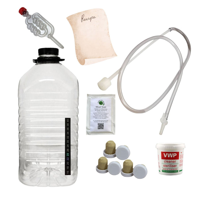 Mead Starter Kit M5DJ1 with 5 litre PET Demijohn - Almost Off Grid