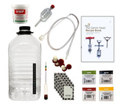 6 bottle Wine Making Kit, Demijohn, Recipe Book, 4 Yeasts, Labels - Almost Off Grid