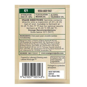 Mangrove Jack's M24 Versa Lager Yeast 10g sachet - Almost Off Grid