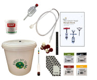 6 bottle Wine Making Kit, Bucket, Recipe Book, 4 Yeasts, Labels - Almost Off Grid