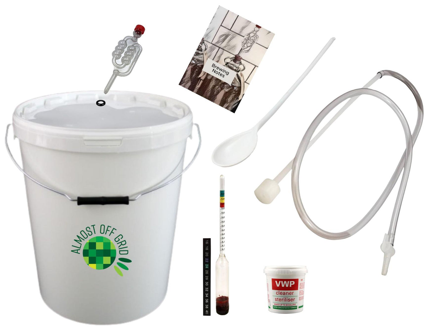 Almost Off Grid 25 Litre Beer and Wine Making Starter Kit with Notebook - Almost Off Grid
