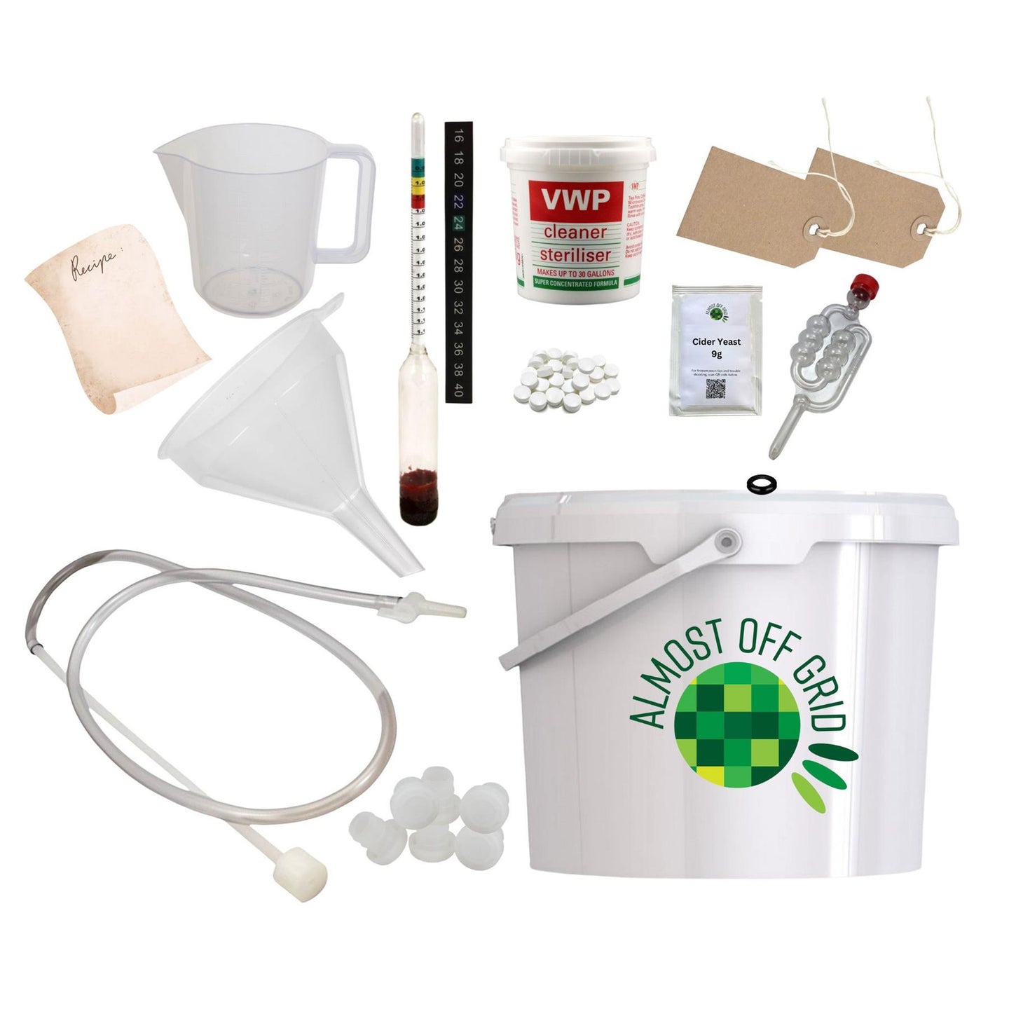 Almost Off Grid 10 litre Cider Kit with fermentation bucket C10B1 - Almost Off Grid