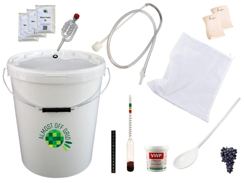 Almost Off Grid 25 Litre Wine From Garden Grapes Equipment Starter Kit - Almost Off Grid