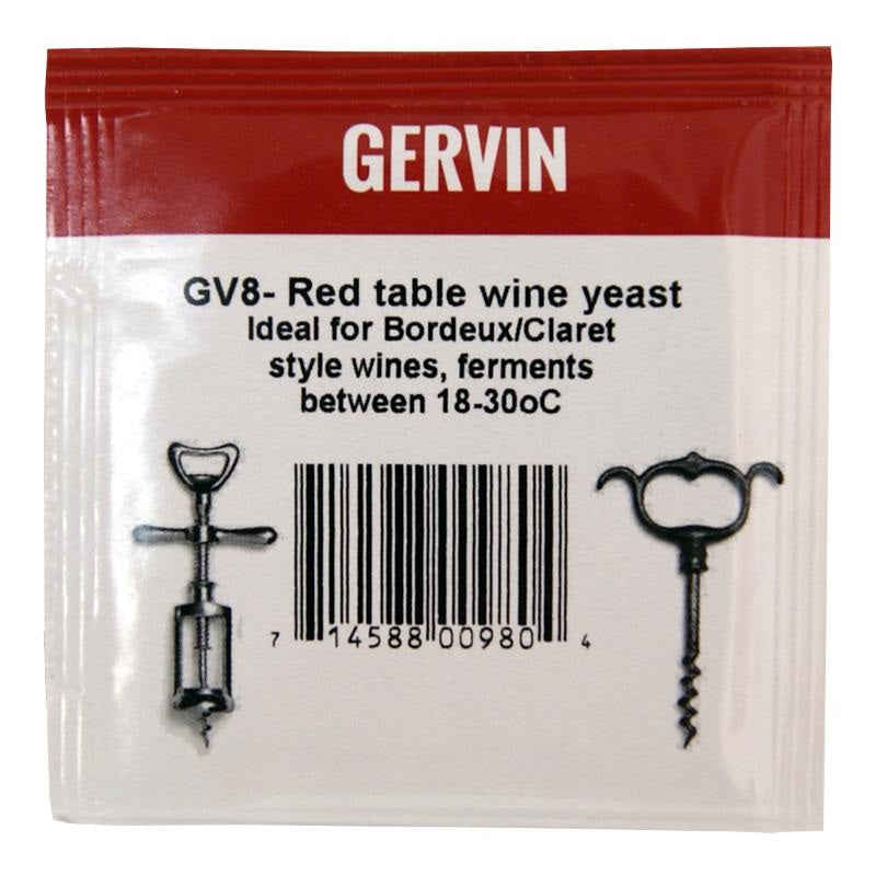 Gervin GV8 Red Table Wine Yeast (5g) - Almost Off Grid
