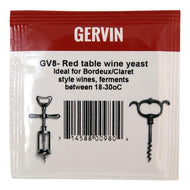 Gervin GV8 Red Table Wine Yeast (5g) - Almost Off Grid