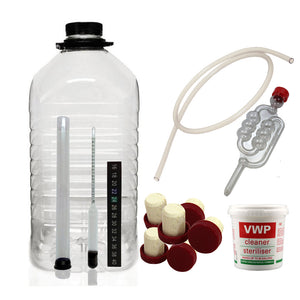 Wine Kit Making Starter Kit (6 bottle) with 5L PET Demijohn & Tubing - Almost Off Grid