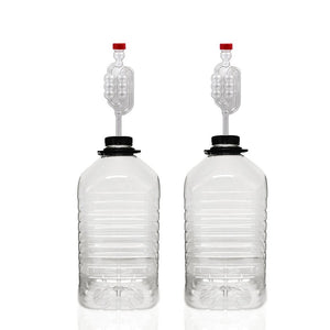 PET Plastic Demijohns (5L) & Airlocks (x2) - Almost Off Grid