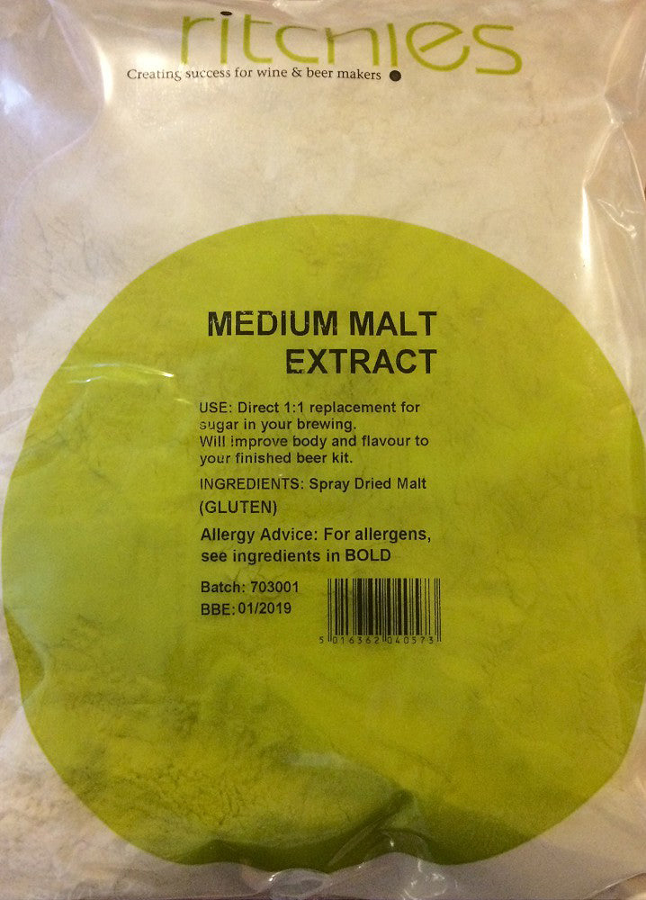 Ritchies Medium Spray Dried<br>Malt Extract (DME) (1kg) - Almost Off Grid